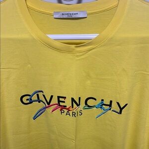 Givenchy Yellow Tee with Colorful Logo